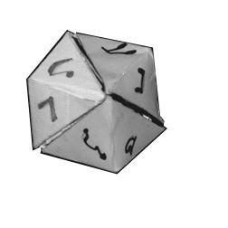 A geometric cube consisting of 5 parts